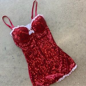 Sequin Red Lingerie Chemise